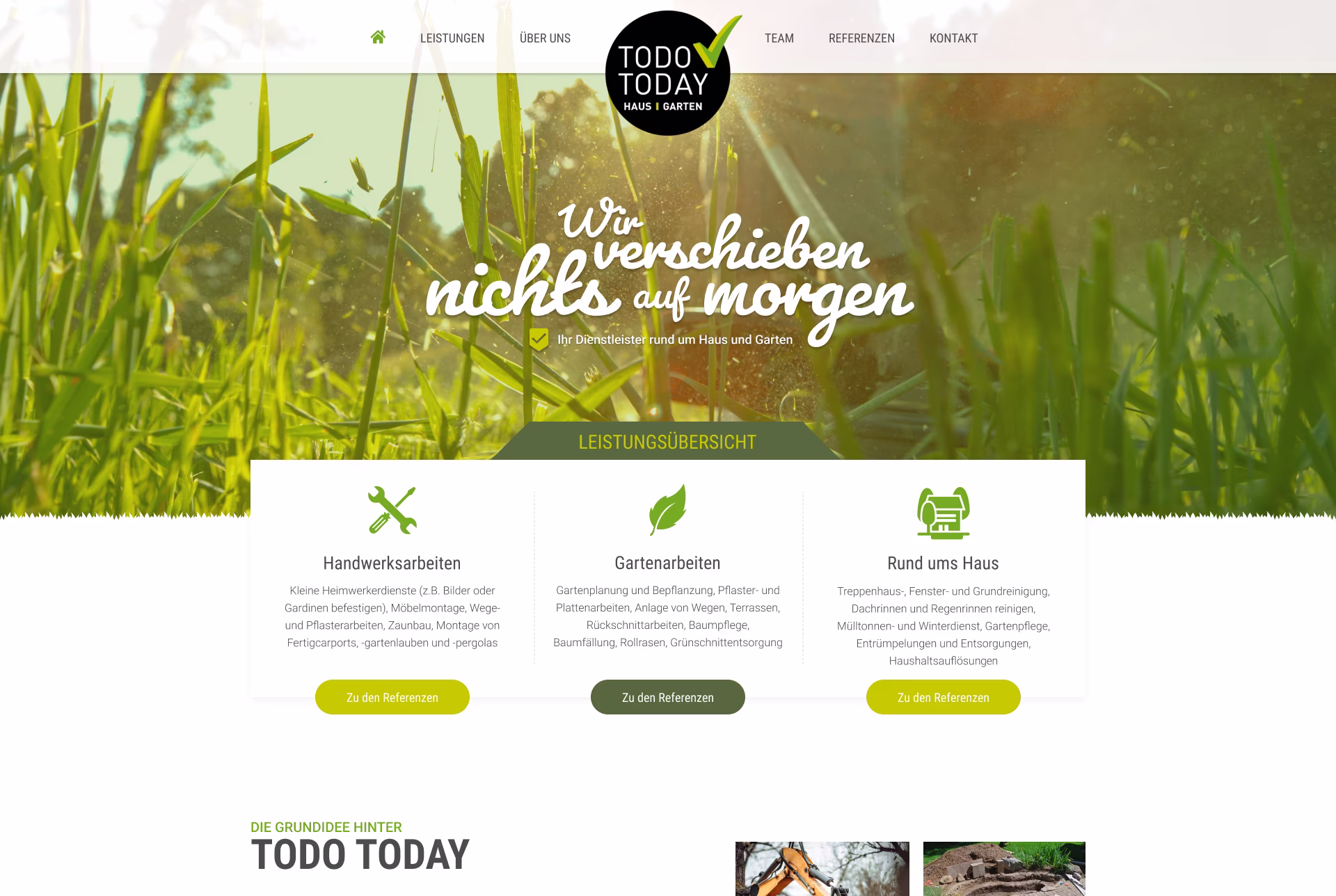 Website für Garten- und Landschaftsbauunternehmen mit Galerie und Kontaktformular
