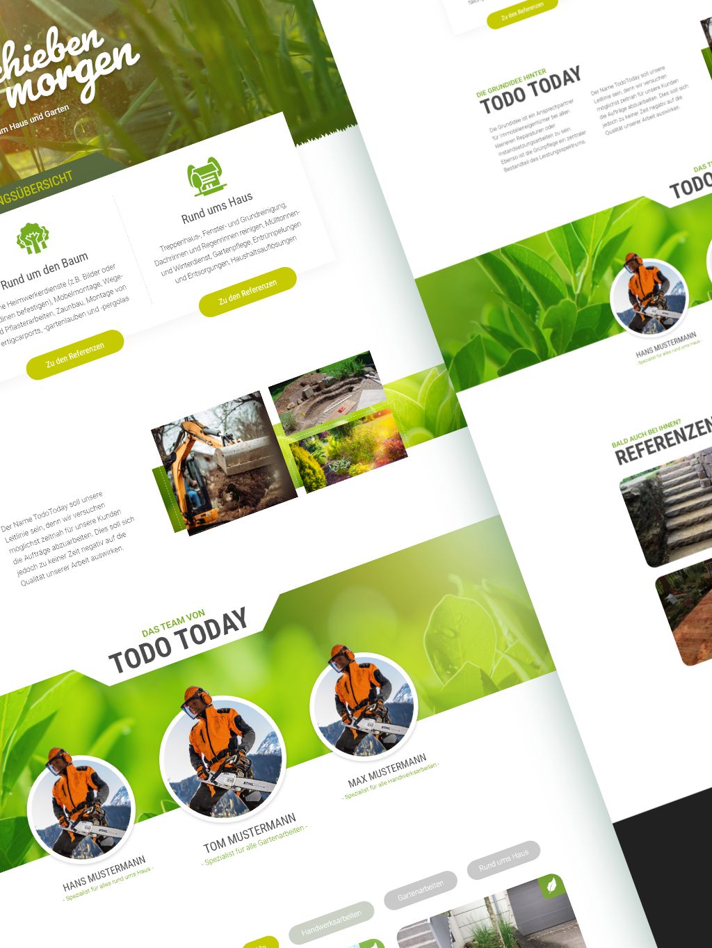 Responsive Webdesign für den Landschaftsbau Todo Today mit Schwerpunkt auf Benutzerfreundlichkeit und modernem Layout